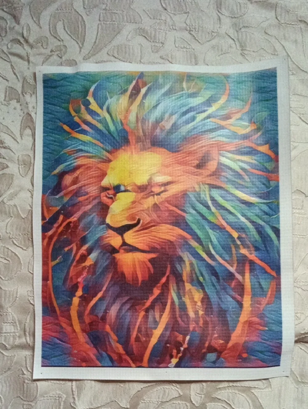 Vibrant Vinyl Multicolor Lion Wall Art Print - Colorful Home Wall Decor
